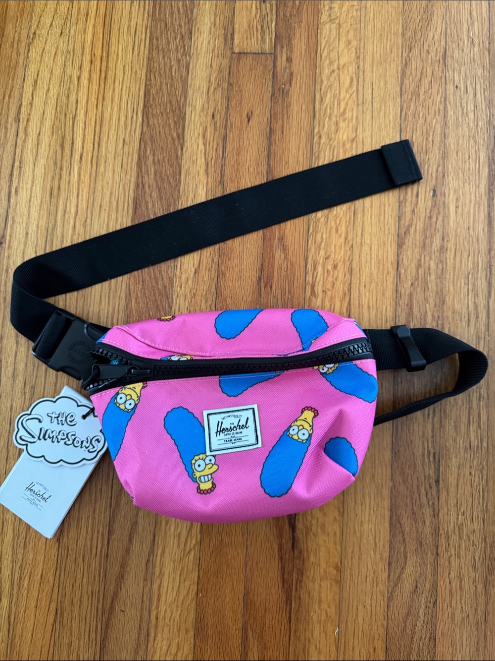 Herschel Supply Company Kids Pink Marge Simpson Waist Pack with Blue Print